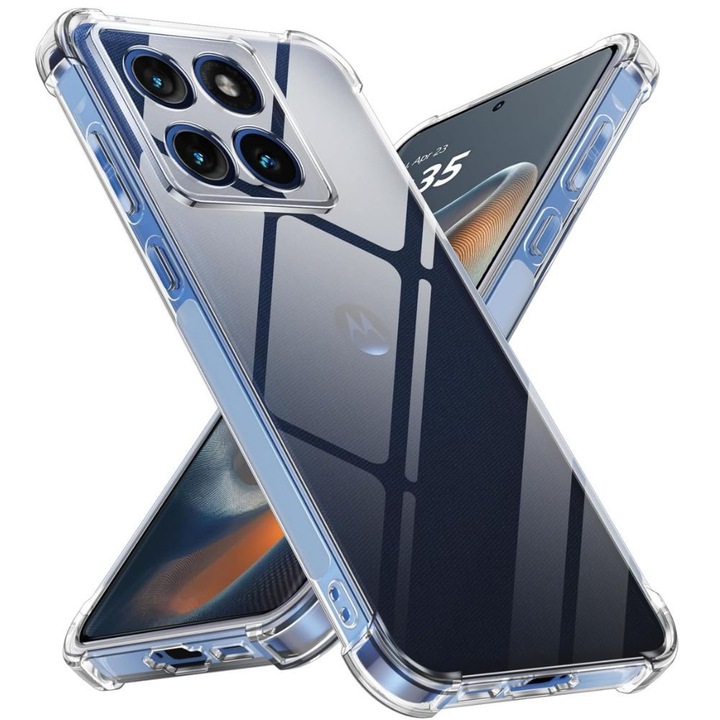 Husa Antisock, pentru Motorola Moto G86, anti-yellow, colturi intarite, Silicon Ultra Slim High Tech, Transparenta