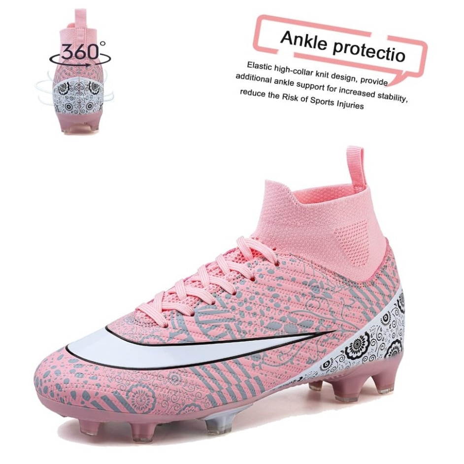 Ghete de fotbal VTASQ pentru baieti si fete roz cu crampoane ...