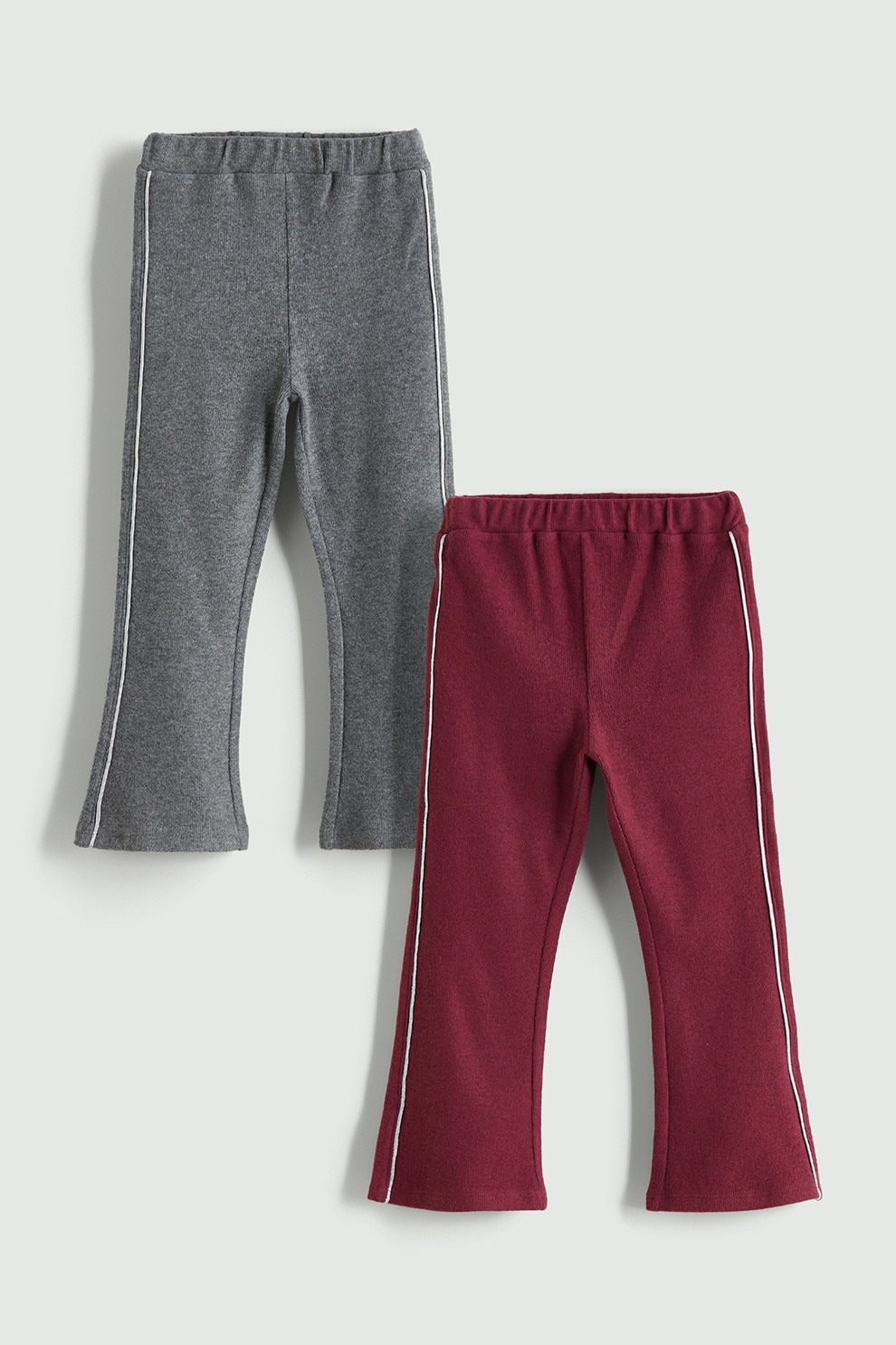 LC WAIKIKI, Set de pantaloni evazati - 2 piese, Roz zmeuriu, Gri, 98-104 CM