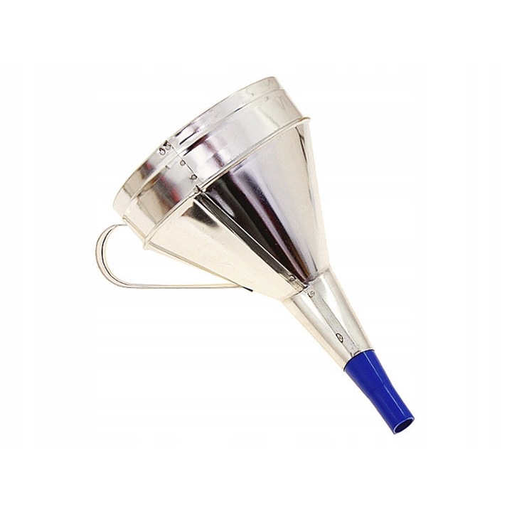 Palnie metalica inclinata, 17cm, cu sita densa, pentru transfer combustibil