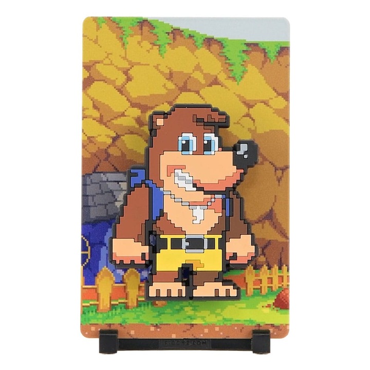 Gyűjthető FiGGYZ Banjo-Kazooie mágnes, 11 cm, többszínű, megfordítható állvánnyal és QR kóddal