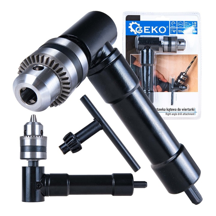 Adaptor unghiular pentru masini de gaurit si insurubat, GEKO, 1-10 mm