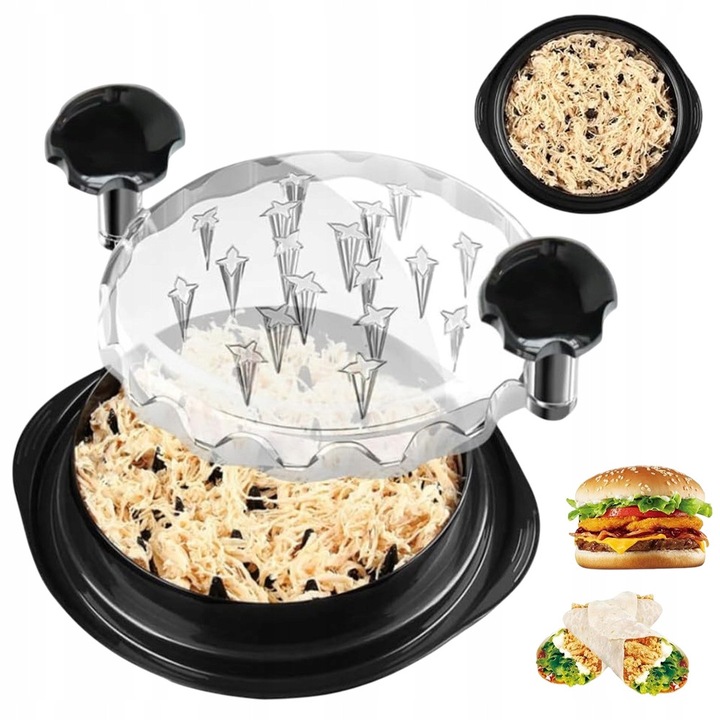 Tocator manual pentru carne Bedee, design ergonomic, capac transparent, anti-alunecare, 0W