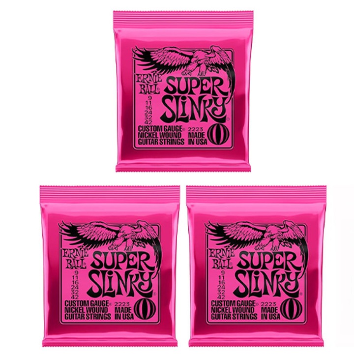 Set de 3 seturi de corzi pentru chitara electrica, Omelivon, Set de coarde, Light, Grosime 09-42, Nickel, Impotriva ruginei, Ton de lunga durata, Senzatie neteda, Pentru studentii, interpreti, muzicieni