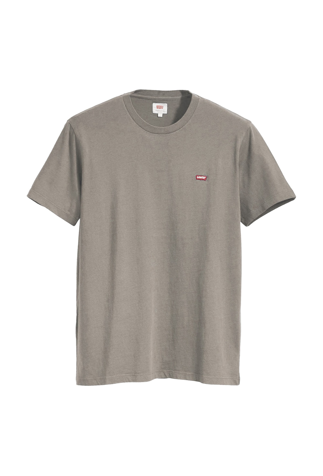 Levi's, Tricou din bumbac cu decolteu la baza gatului, Maro taupe, XL