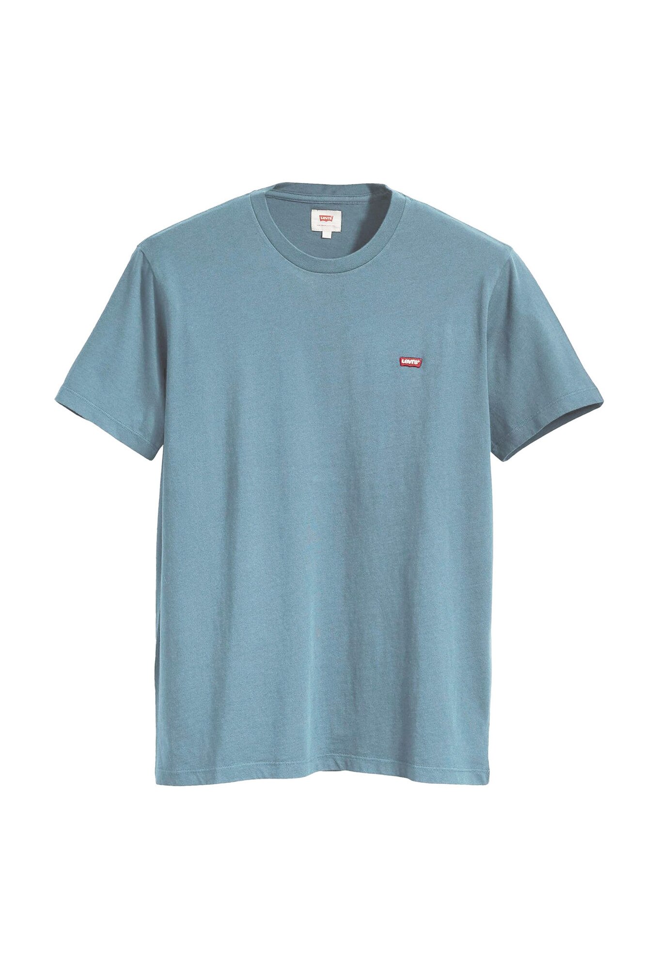 Levi's, Tricou din bumbac cu decolteu la baza gatului, Albastru deschis, XL
