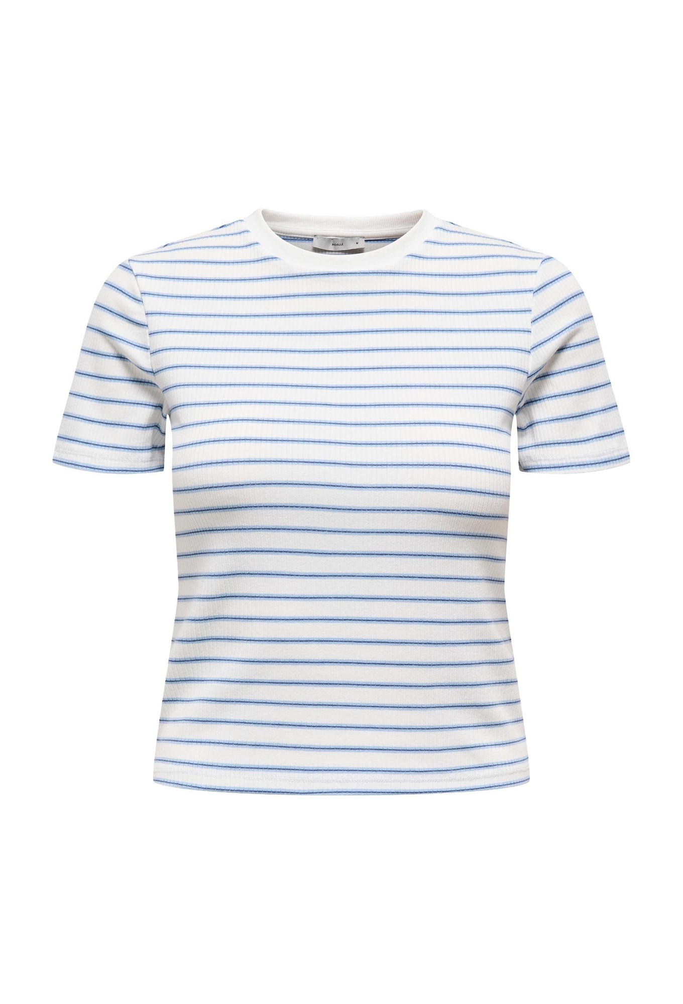 Only, Tricou slim-fit cu dungi Lupe, Alb, Albastru, L