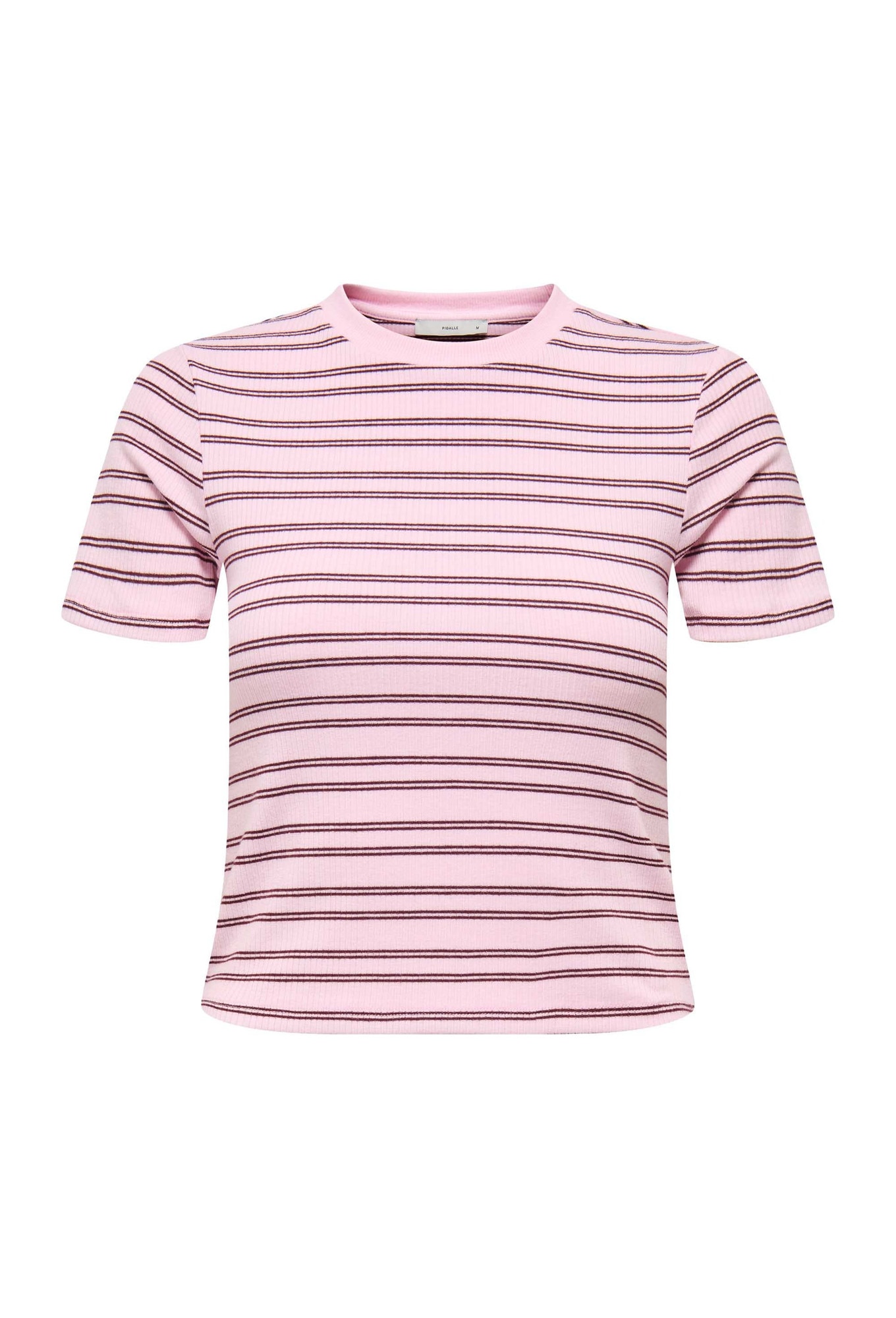 Only, Tricou slim-fit cu dungi Lupe, Rosu, Roz, L