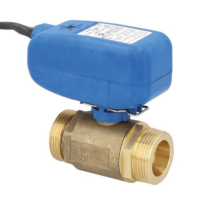 Vana de zona motorizata cu 2 cai XL RTM Ricambi, 230V, 1" 1/2, filet exterior, cu releu si cablu Molex 6 pini