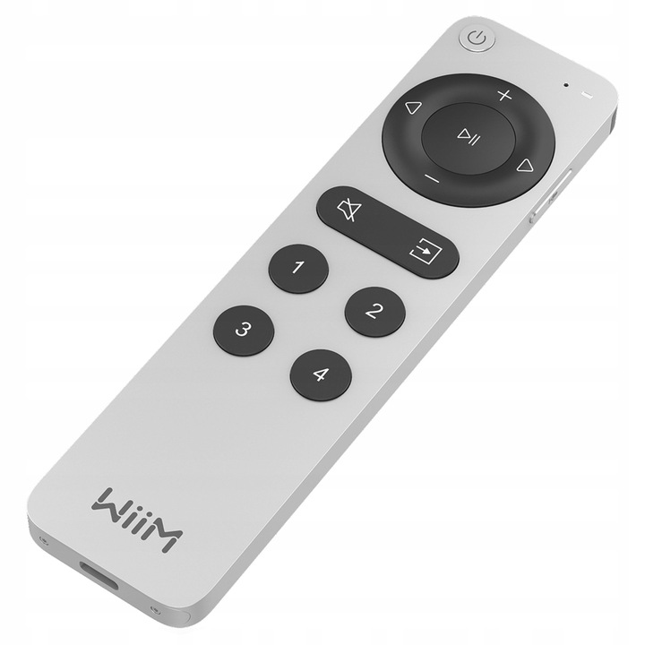 WiiM Voice Remote 2 hangvezérléses Bluetooth távirányító, ezüst, Bluetooth 5.0, USB-C-n keresztül tölthető