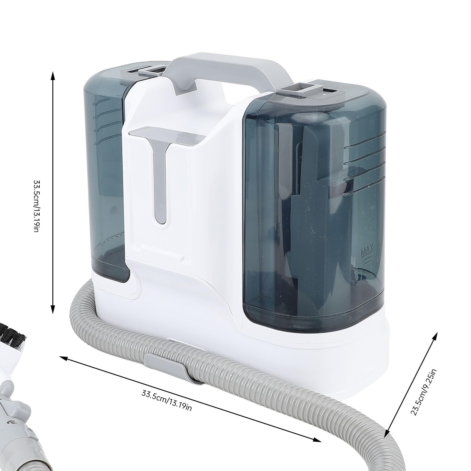 Aspirator Cu Spalare 3 In 1, Bedee®, 450W, 11000Pa, Utilizare uscata si umeda, furtun flexibil de 1, 2 m, Rezervor Dublu 1.8L + 0.6L, cu 6 capete de curatare, 33.5x33.5cm, Potrivit pentru familii cu animale de companie, Alb