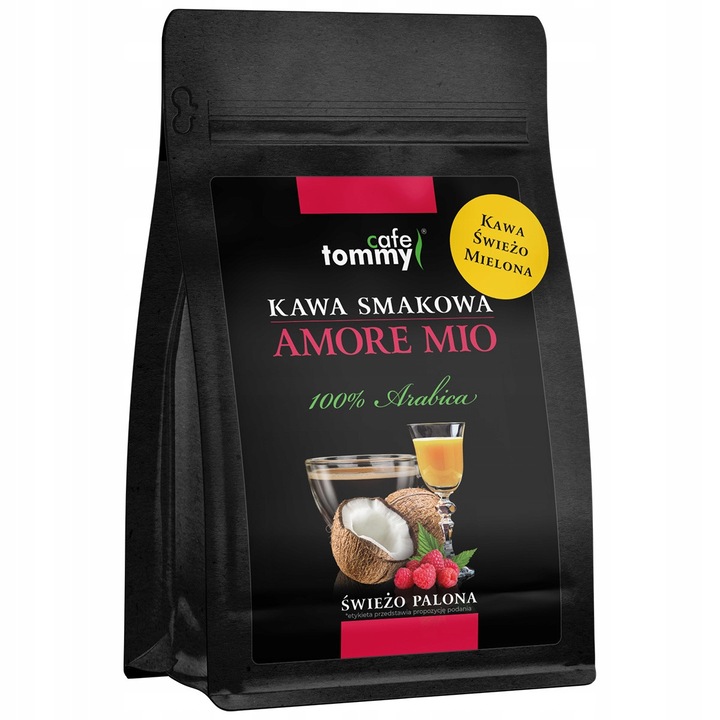 Cafe macinata, Tommy Cafe, 250 g, 100% Arabica, cu aroma de cocos si zmeura
