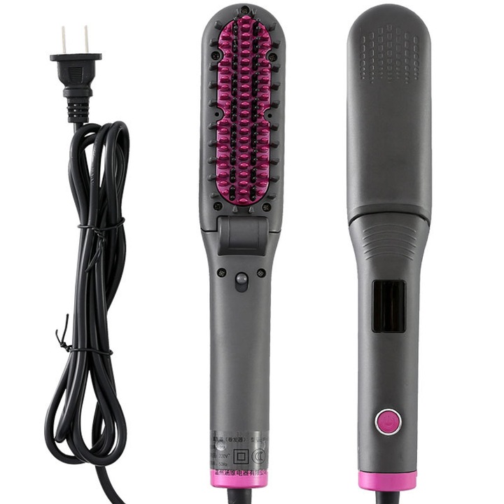 Perie de par electrica, design 2 in 1, incalzire la temperatura constanta, curling si uscare, pentru uz casnic