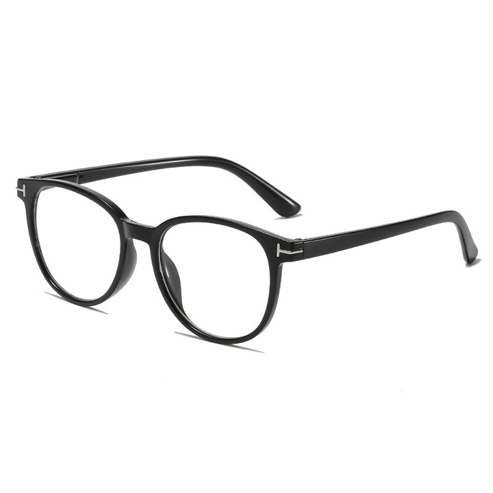 Ochelari de vedere, rame negre, detalii cu perle, protectie anti-lumina albastra, lentile HD, unisex