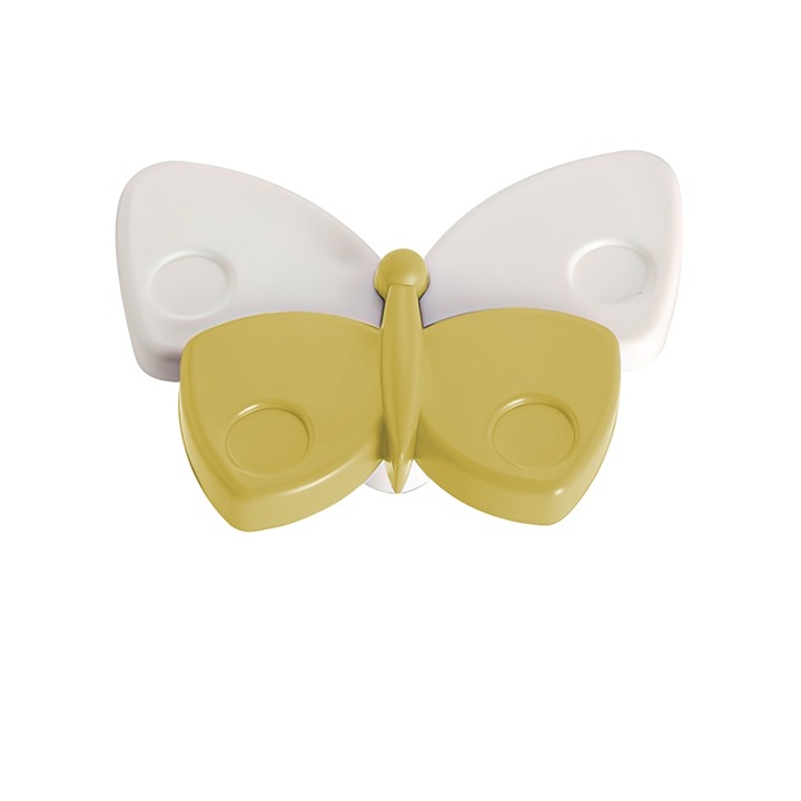 Maner pentru mobila in forma de fluture, din plastic, R-1120, 70 mm, Galben