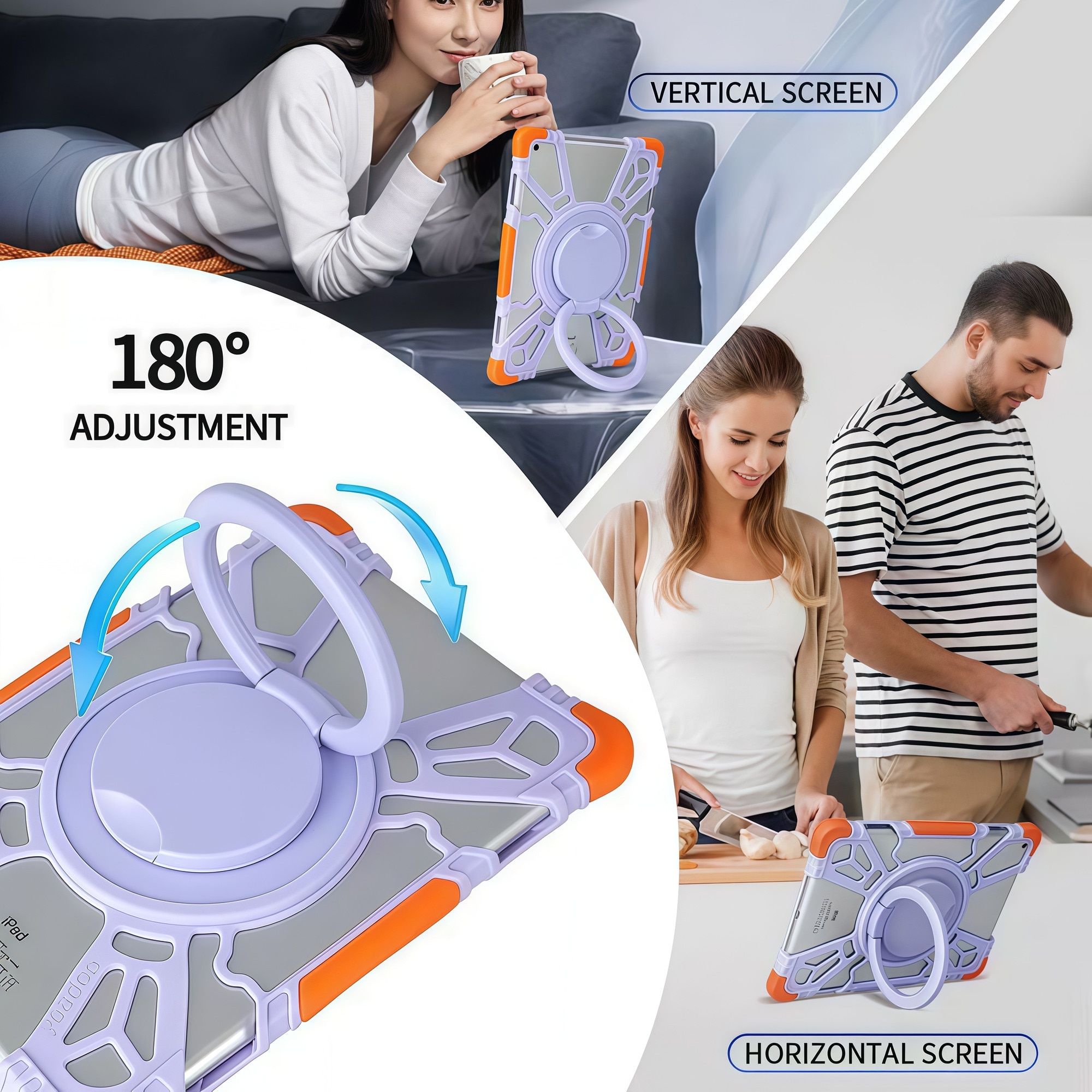 Husa Tableta Universala 9.5 - 11 inch, Heavy Duty pentru Allview Viva H1003 / Vonino Magnet / Samsung, Silicon Lichid Premium, Protectie Dubla, Stand 360, Albastru inchis cu Negru