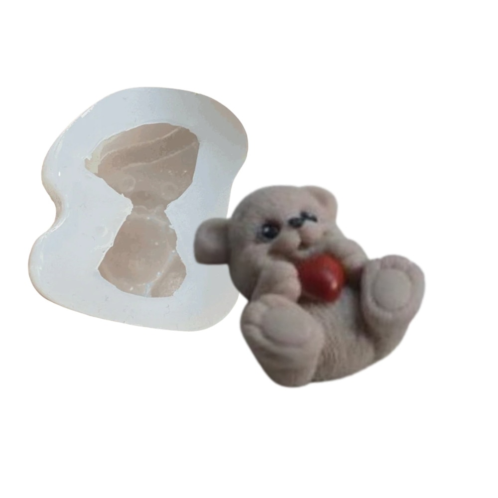Mulaj Inima Mulaj din silicon Ursulet cu inima, transparent, 35x40x17mm - eMAG.ro