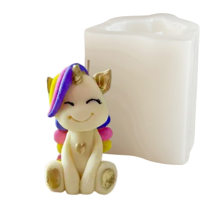 Mulaj din silicon Unicorn, transparent, 50x75mm