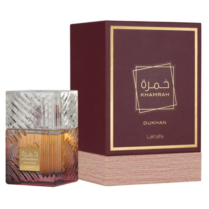 Унисекс парфюм Lattafa Khamrah Dukhan, 100 мл, нотки на карамел, кехлибар, тубероза