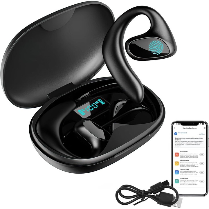 IDAMAKON vezeték nélküli fülhallgató, in-ear, zajcsökkentés, Bluetooth 5.3, fekete