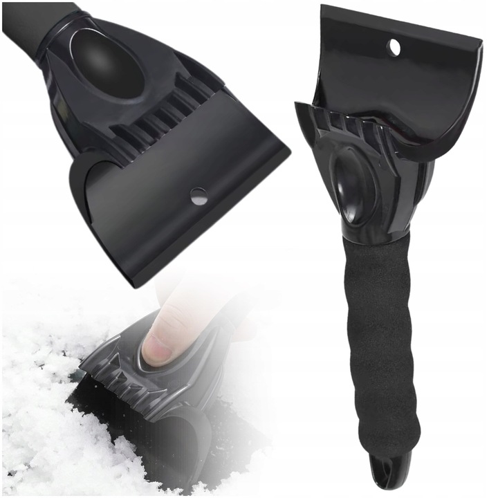 Racletă pentru zăpadă, 9.5x25 cm, mâner moale, eficiență în îndepărtarea gheții, negru