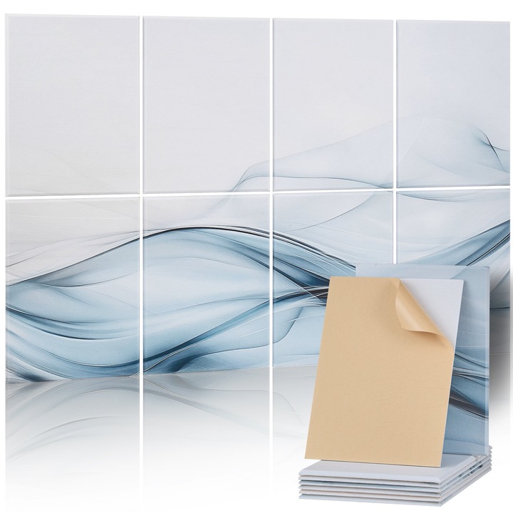 Set panouri acustice autoadezive Simplicity, 8 bucati, 120x60x1cm, fibra de poliester, absorbtie fonica