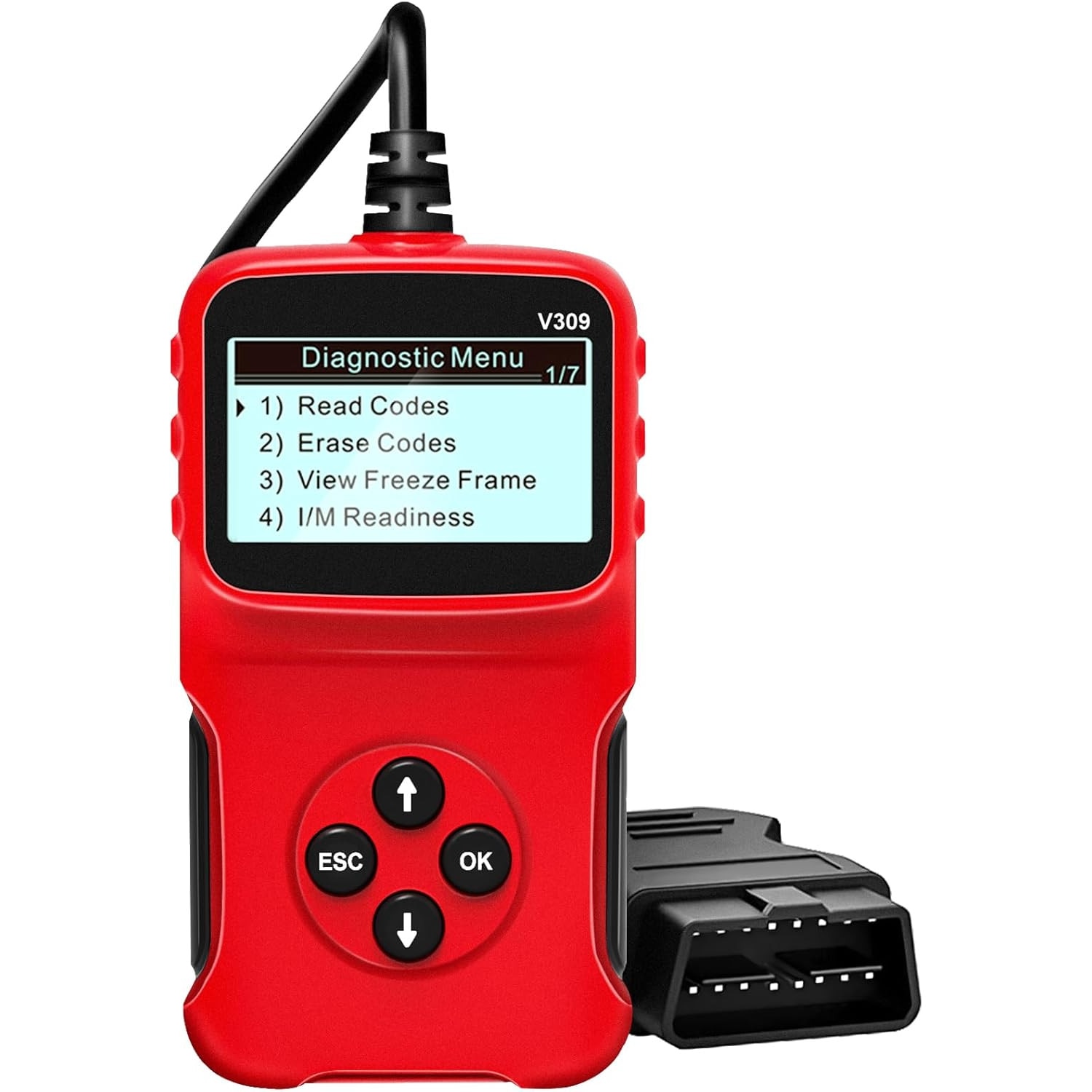 Tester auto MACVI OBD2 V309, citire/sterere coduri DTC, ecran LCD mare, plug and play