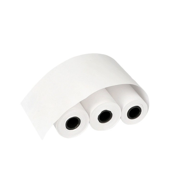 Hartie speciala autoadeziva pentru imprimare termica, 57x25mm, alb-negru, set 3 bucati