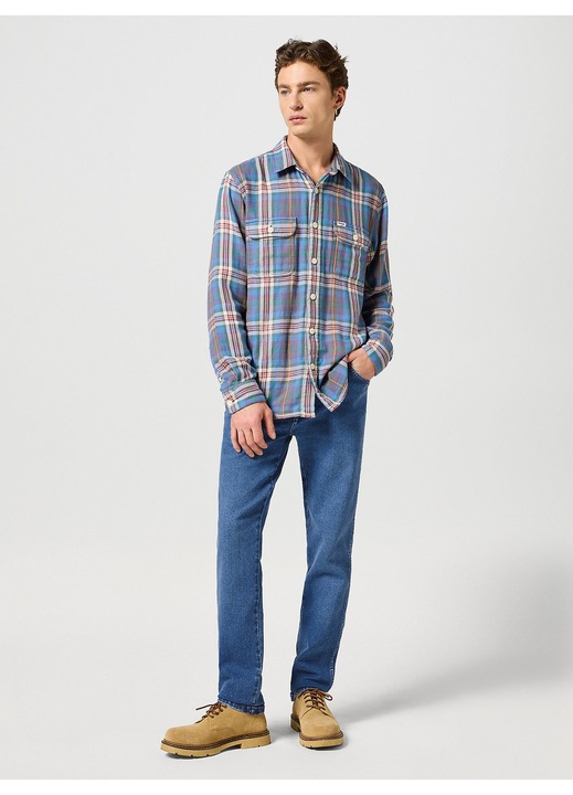Wrangler egyenes szabású kék farmer, Kék