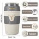 Cana termica, Xinxu, pentru cafea, ceai, espresso, ciocolata sau bauturi reci, sistem 360°, Perete izolator cu sase straturi, 400ml, Inox, Gri