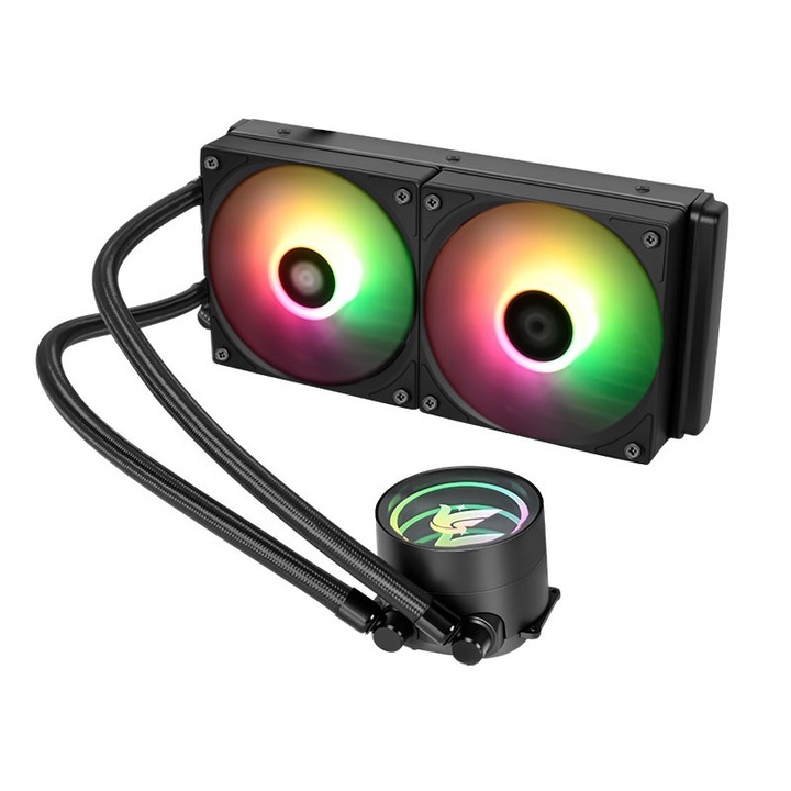 Течно охлаждане S240 ARGB, Течно охлаждане, AIO 240мм, Intel/AMD, Черно