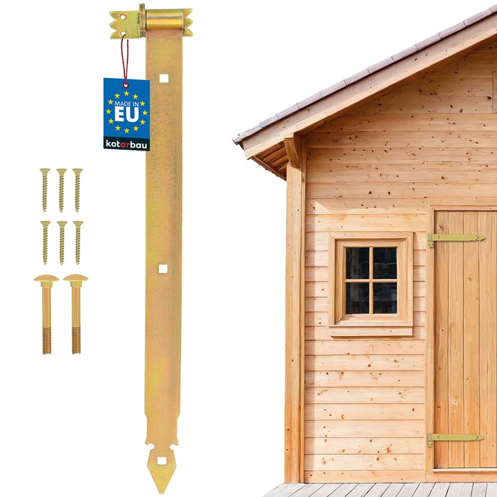 Balamale, Zawias Pasowy 600 mm, set cu suruburi si dop, otel zincat, 595x45mm