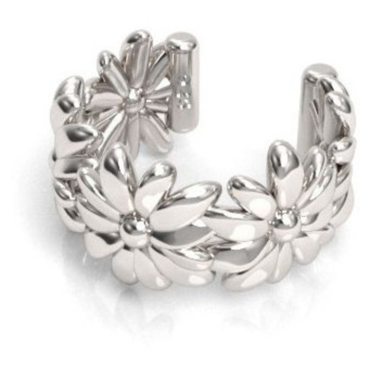 Cercel din argint 925 Siju, model flori, oxidat, stil boho