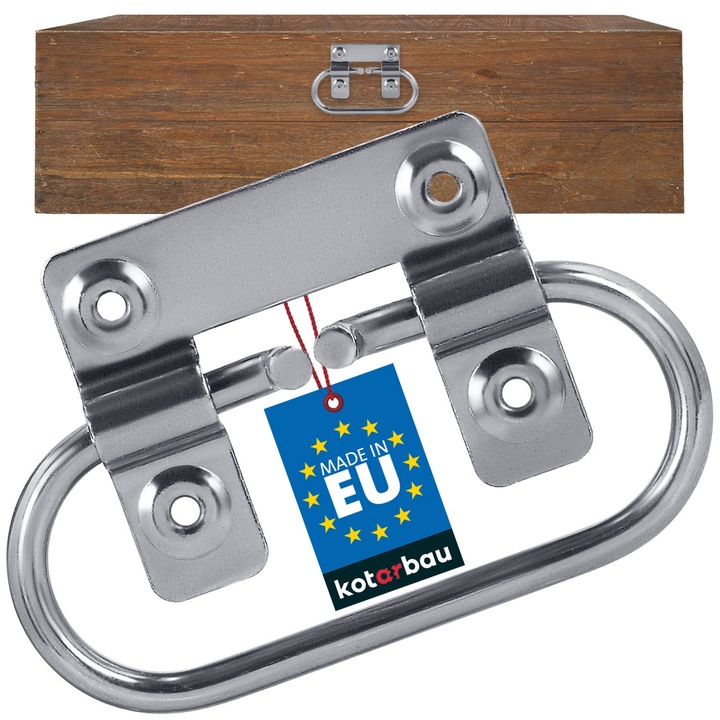 Maner pentru cutii, KOTARBAU, 13x6cm, argintiu