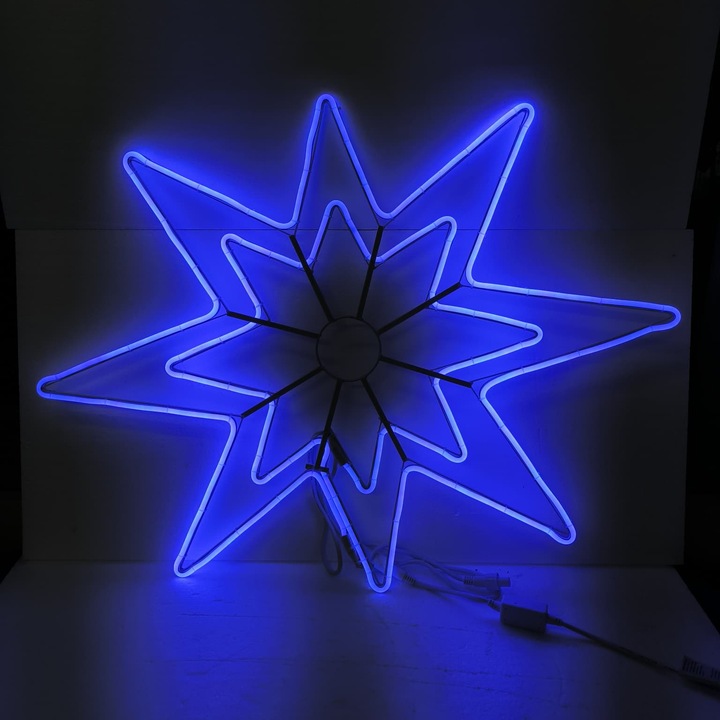 Instalatie de exterior in forma de stea mare, albastra 78 cm, 9714 B