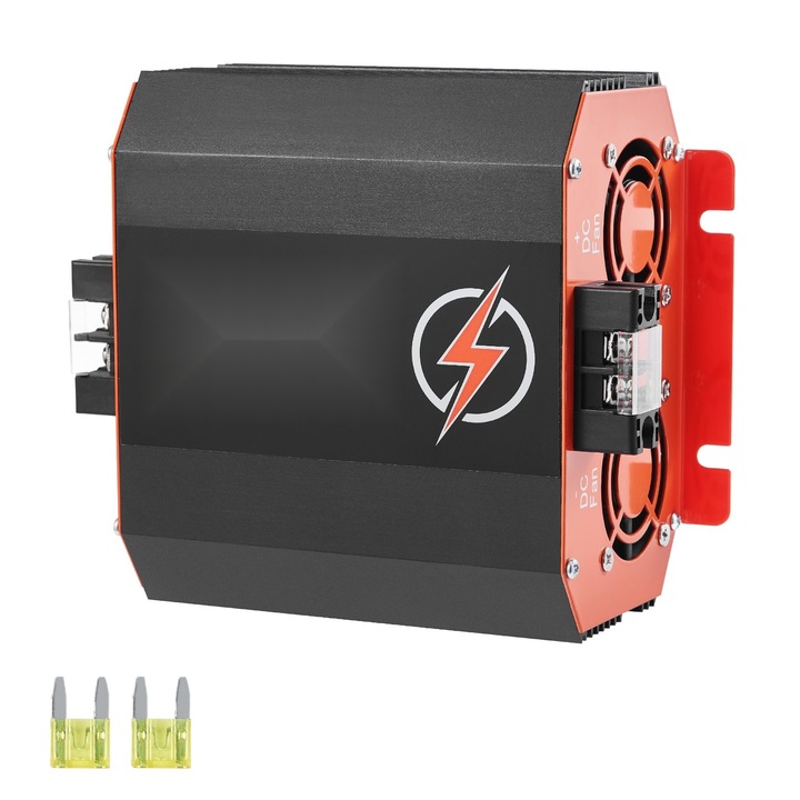 Încărcător DC-DC 12V 20A, încărcare inteligentă, 250W, pentru baterii litiu și plumb, design compact, portabil