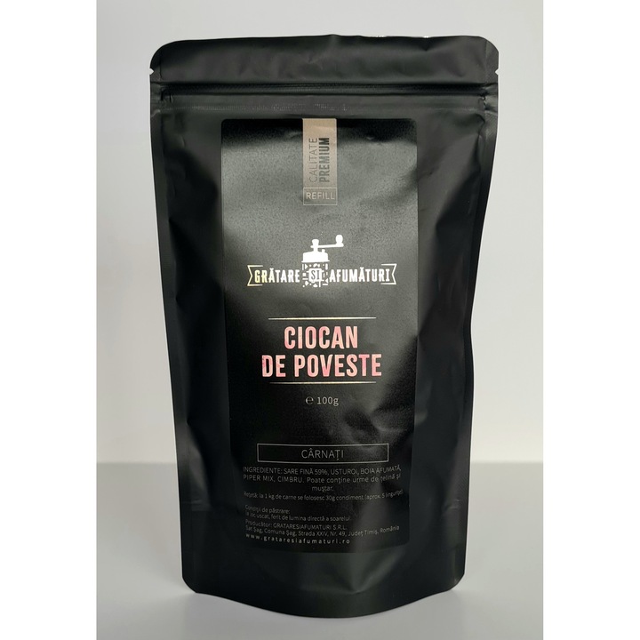 Mix de condimente pentru carnati, Ciocan de Poveste, 100g, Refill punga ziplock