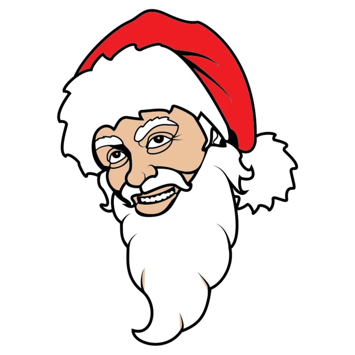 Sticker Decupat Fata Mos Craciun XXL, 16x23cm, Hartie Foto Glossy, Decor Sarbatori, Iarna