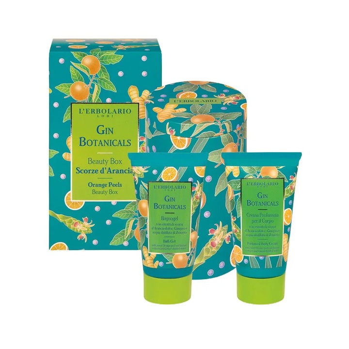 Set cadou ingrijire par L'Erbolario GIN BOTANICALS, volum, hidratare, multicolor