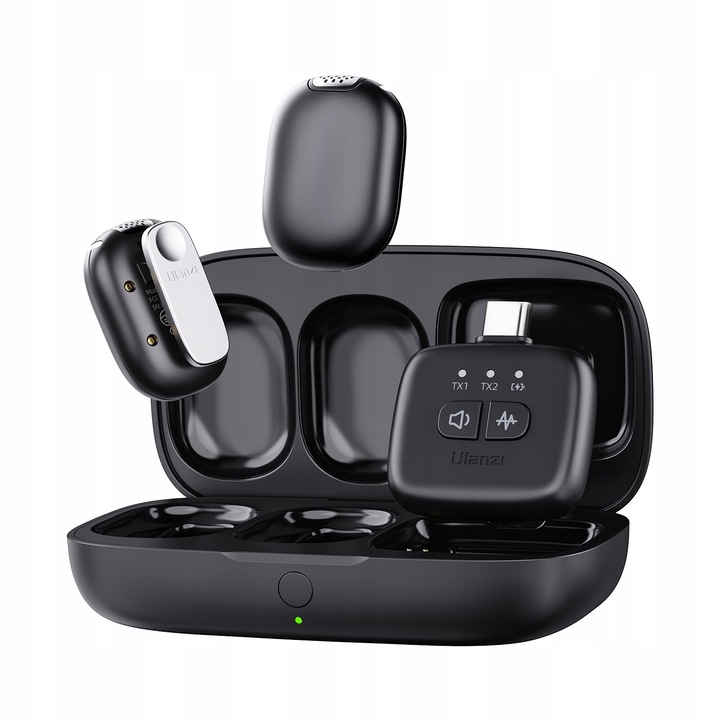 Set microfoane wireless Ulanzi A30, lavalier, alb, 50m, 5h, USB-C