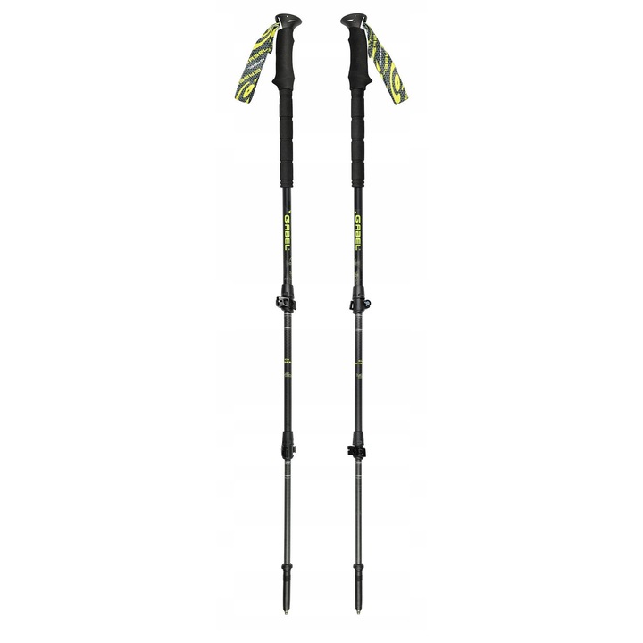 Gabel túrabot, Carbon Force FLK, 2 részes, fekete, alpin