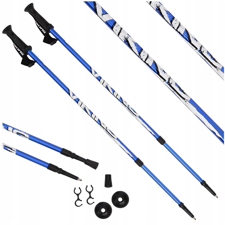 Viking Lapsi trekking botok, könnyű, állítható 74x130cm, ütéselnyelő, kék, szett
