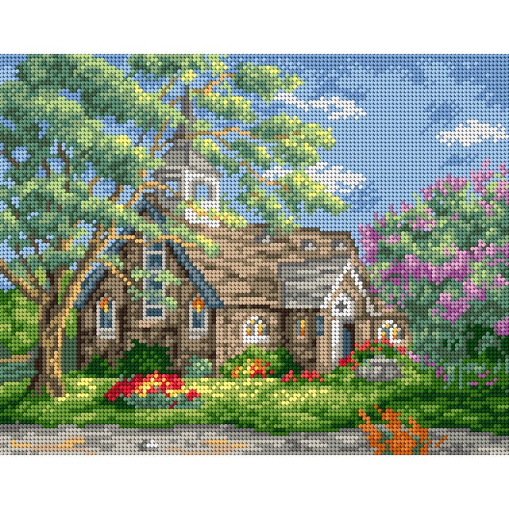 Set Broderie Panza si Ata Ariadna, 24x30cm, model pre-imprimat, ata de calitate