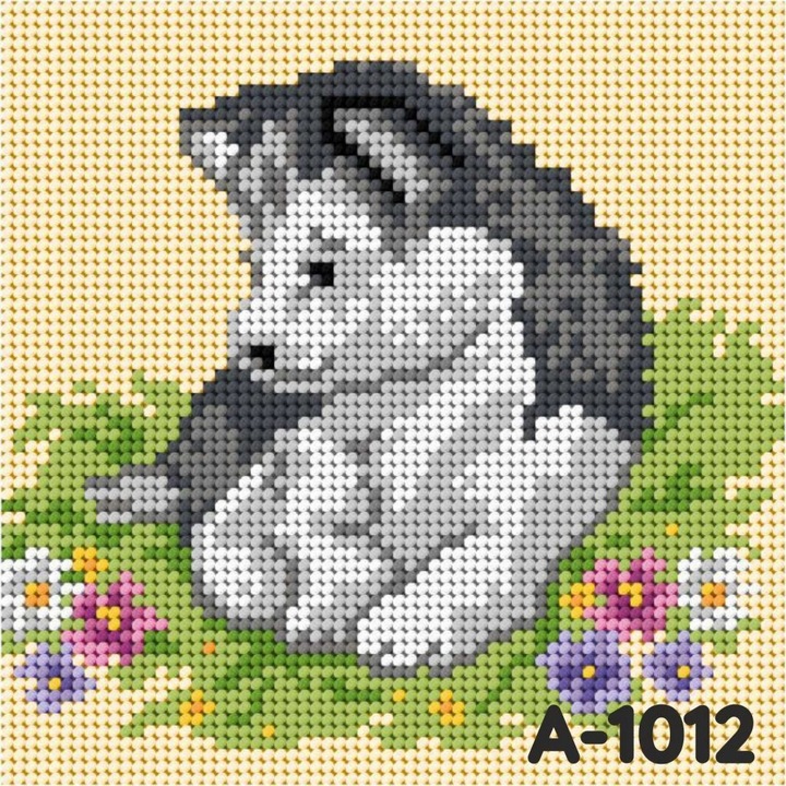 Set broderie Ariadna, panza 15x15cm, ata inclusa, 44 ochiuri/10cm