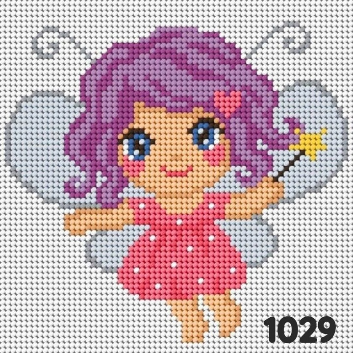 Set broderie cu panza imprimata si mulina Ariadna, 15x15cm