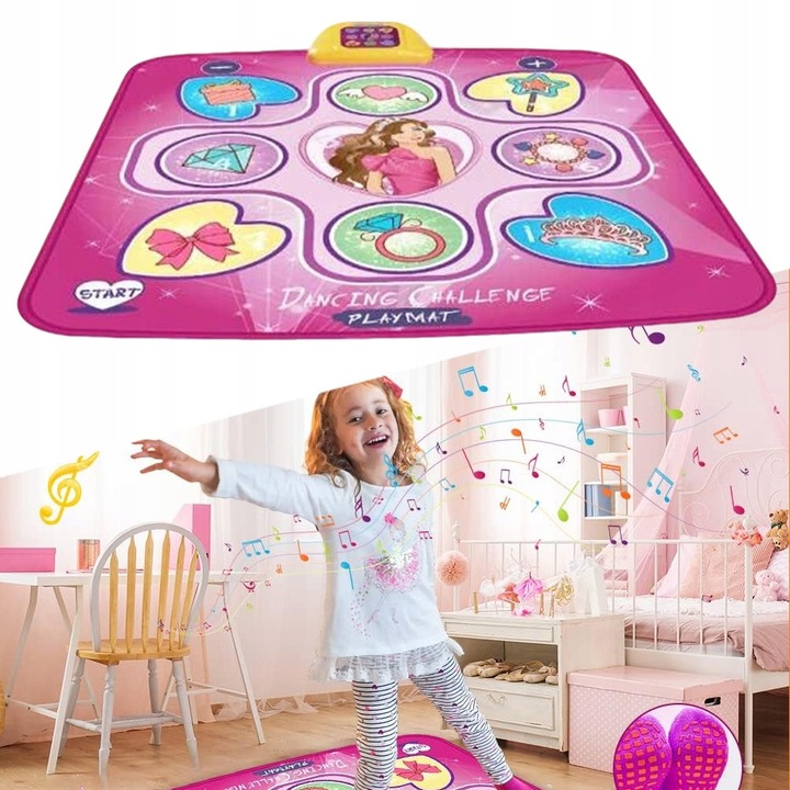 Saltea muzicală interactivă dans copii 3-5 ani, antiderapantă, 100x86cm