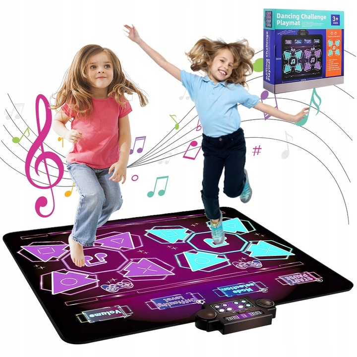 Mata de Dans Interactivă Bedee, 2 Persoane, 8 Nivele Dificultate, Muzică, 102x90x2 cm