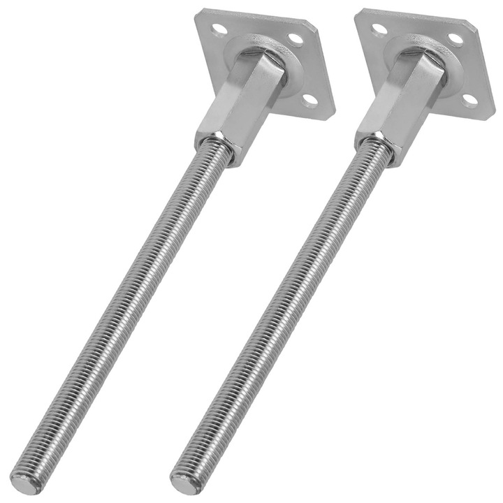 Suport reglabil pentru stalpi, KOTARBAU, otel zincat, 32,5cm, set 2 bucati, argintiu