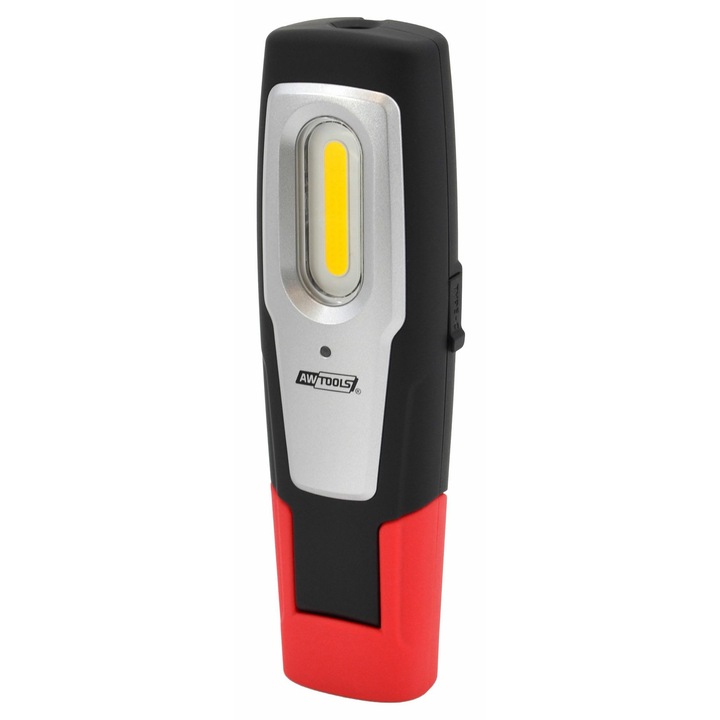 Lanterna Awtools, model Black Line, 6W COB LED, 100-600 lm, 190x56x33.6mm, acumulator 2600mAh, IP54, set cu cablu USB C