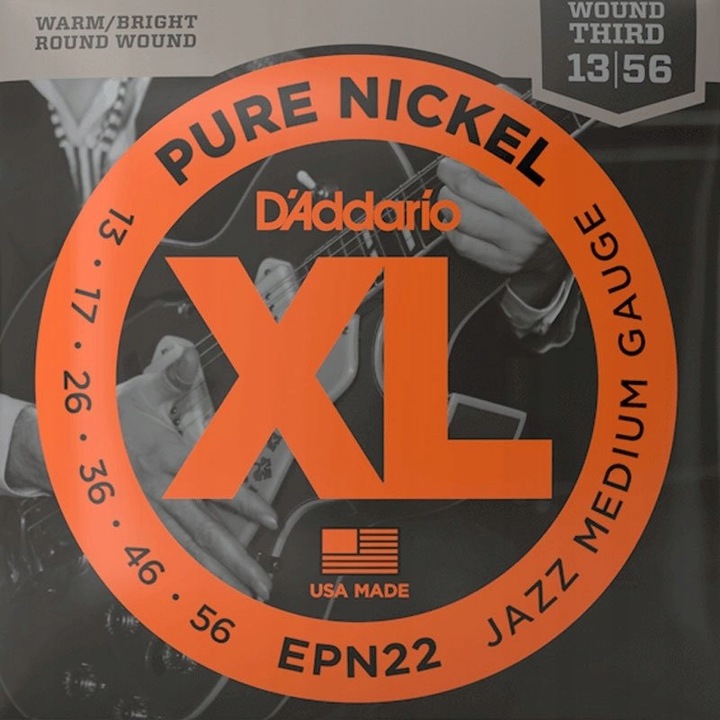 Corzi chitara electrica D'Addario, set EPN22 13-56, nichel, prindere tip bila